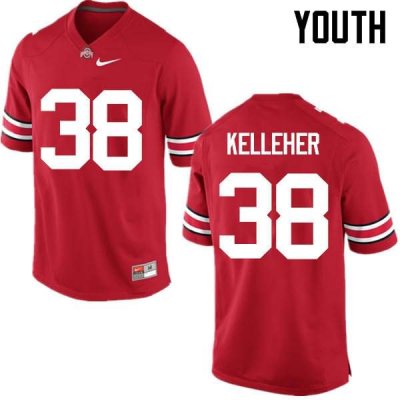 NCAA Ohio State Buckeyes Youth #38 Logan Kelleher Red Nike Football College Jersey EQM0545EX